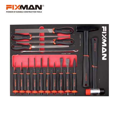 FIXMAN 17PC EVA Foam modular Hammer File and Punch Set for Tool Trolley use