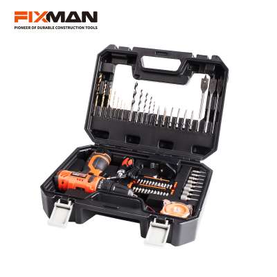 FIXMAN 12V  58 PCS  BMC  lithium ion battery Electric  Screwdriver Cordless Drill Set