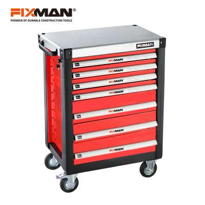 FIXMAN 7 Drawers Red Roller Tool Cabinet Toolbox 4 Wheel Casters