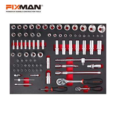 FIXMAN 84 PC 1/4" and 1/2" Socket Set in EVA foam modular for Tool Cabinet use