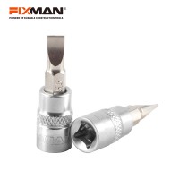 FIXMAN 1/4" DR slotted bit socket  CRV socket