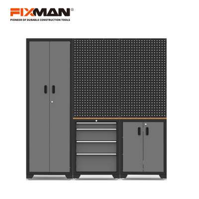 FIXMAN GC04 High Quality Garage Storage System With Pegboard Metal Tool Station